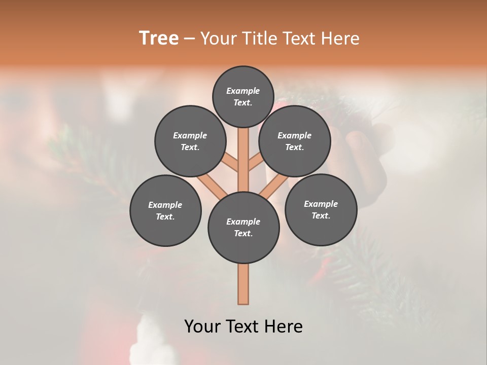 A Child Holding A Christmas Ornament In Front Of A Christmas Tree PowerPoint Template