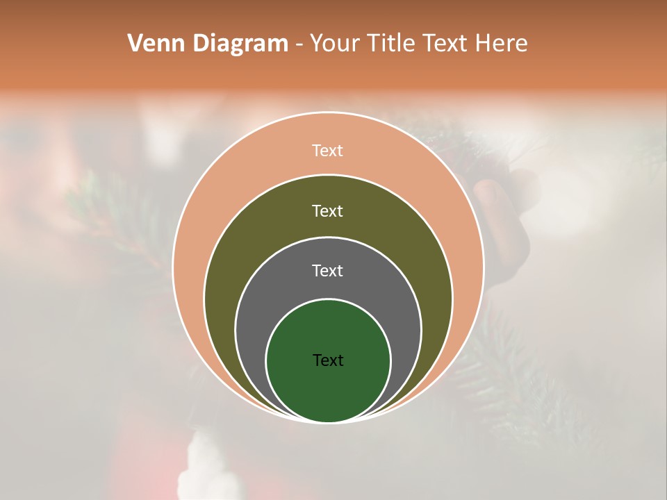 A Child Holding A Christmas Ornament In Front Of A Christmas Tree PowerPoint Template