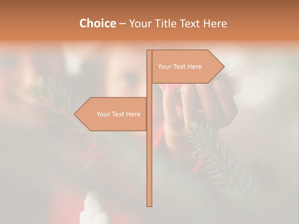 A Child Holding A Christmas Ornament In Front Of A Christmas Tree PowerPoint Template