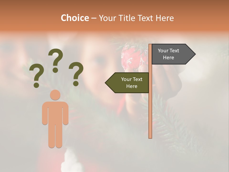 A Child Holding A Christmas Ornament In Front Of A Christmas Tree PowerPoint Template