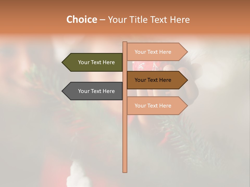 A Child Holding A Christmas Ornament In Front Of A Christmas Tree PowerPoint Template