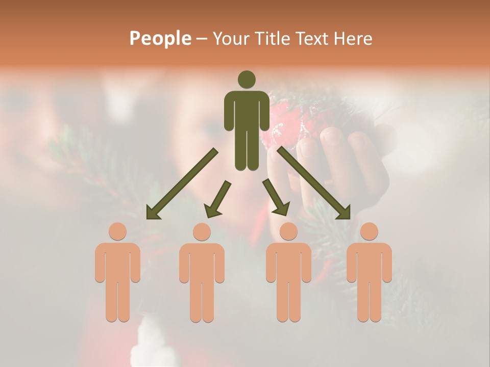 A Child Holding A Christmas Ornament In Front Of A Christmas Tree PowerPoint Template