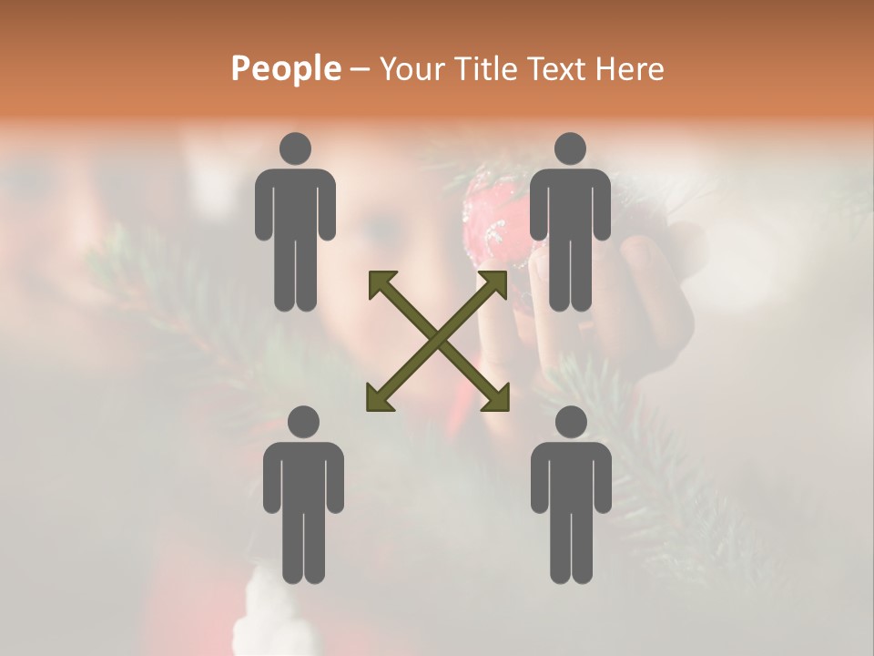 A Child Holding A Christmas Ornament In Front Of A Christmas Tree PowerPoint Template