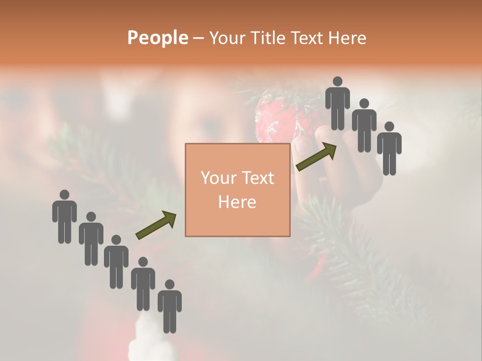 A Child Holding A Christmas Ornament In Front Of A Christmas Tree PowerPoint Template