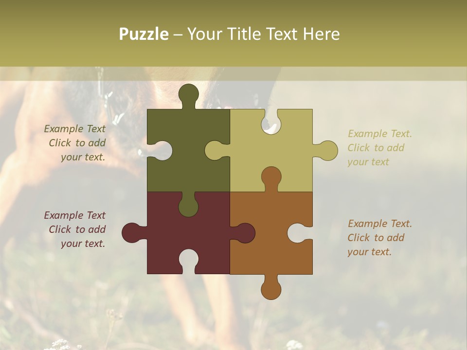 A Dog With It's Mouth Open In The Grass PowerPoint Template