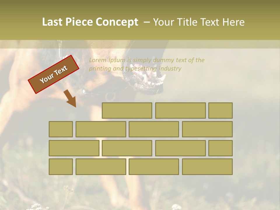 A Dog With It's Mouth Open In The Grass PowerPoint Template