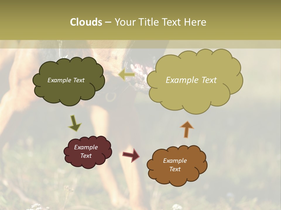 A Dog With It's Mouth Open In The Grass PowerPoint Template