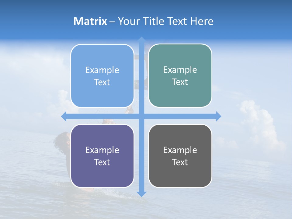 A Man Jumping Into The Water With A Child On His Back PowerPoint Template