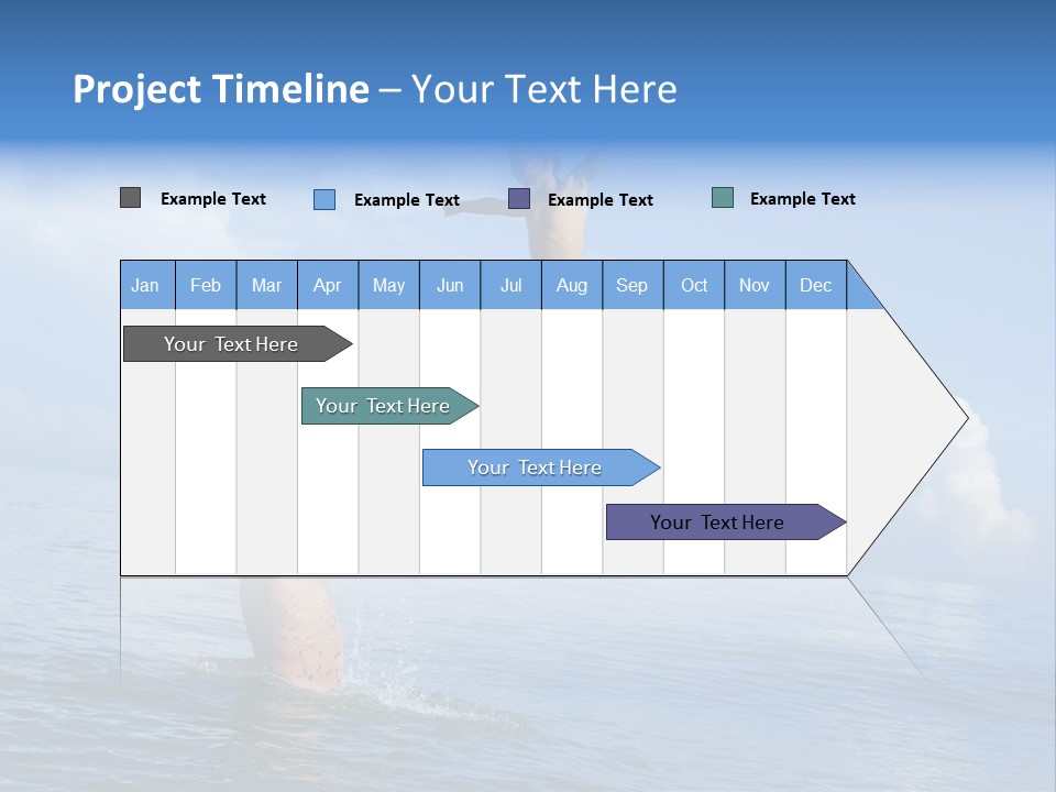 A Man Jumping Into The Water With A Child On His Back PowerPoint Template