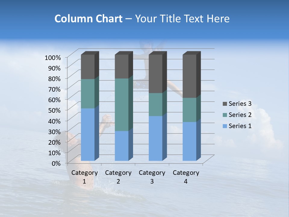 A Man Jumping Into The Water With A Child On His Back PowerPoint Template