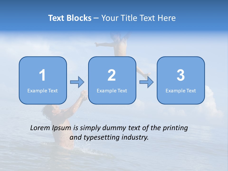 A Man Jumping Into The Water With A Child On His Back PowerPoint Template