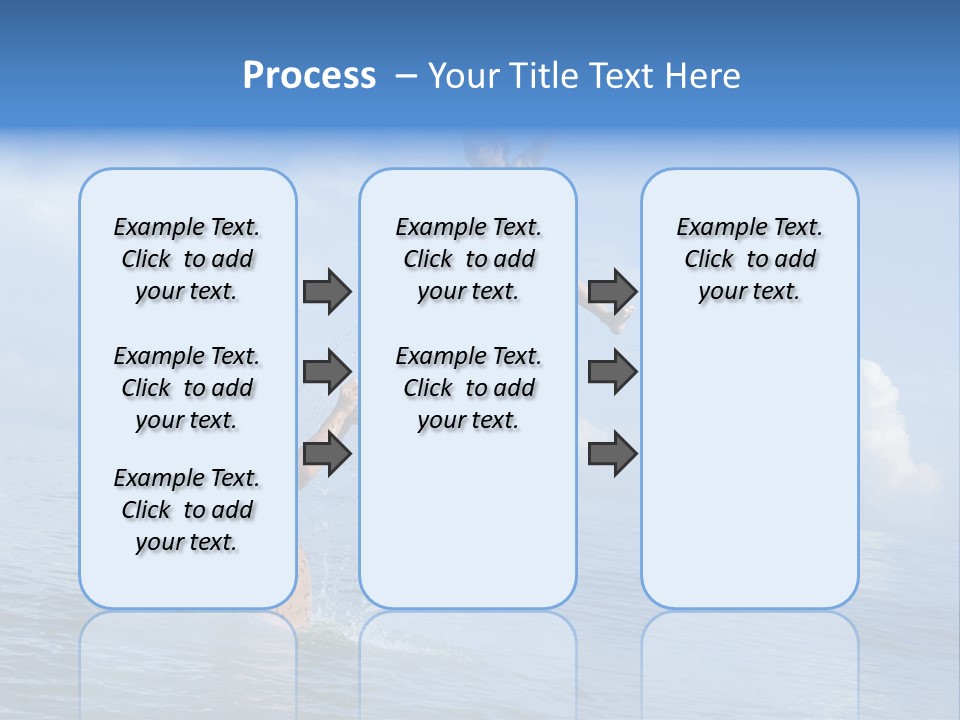 A Man Jumping Into The Water With A Child On His Back PowerPoint Template