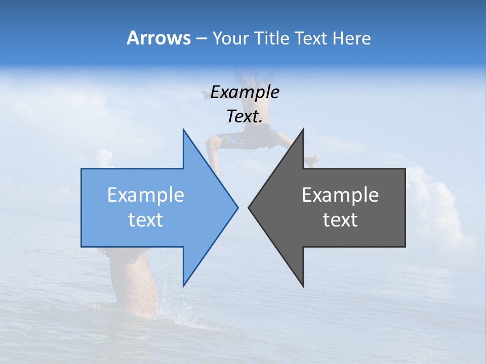 A Man Jumping Into The Water With A Child On His Back PowerPoint Template