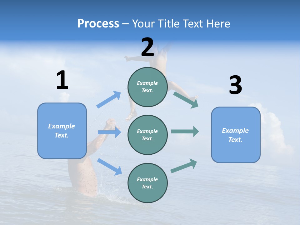 A Man Jumping Into The Water With A Child On His Back PowerPoint Template