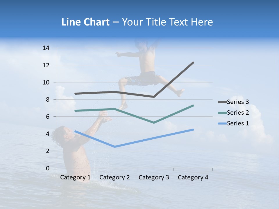 A Man Jumping Into The Water With A Child On His Back PowerPoint Template