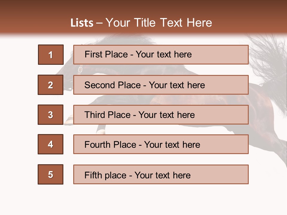Isolated Stallion Chestnut PowerPoint Template
