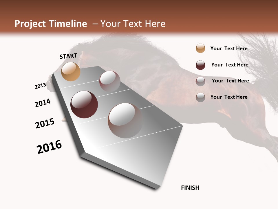 Isolated Stallion Chestnut PowerPoint Template