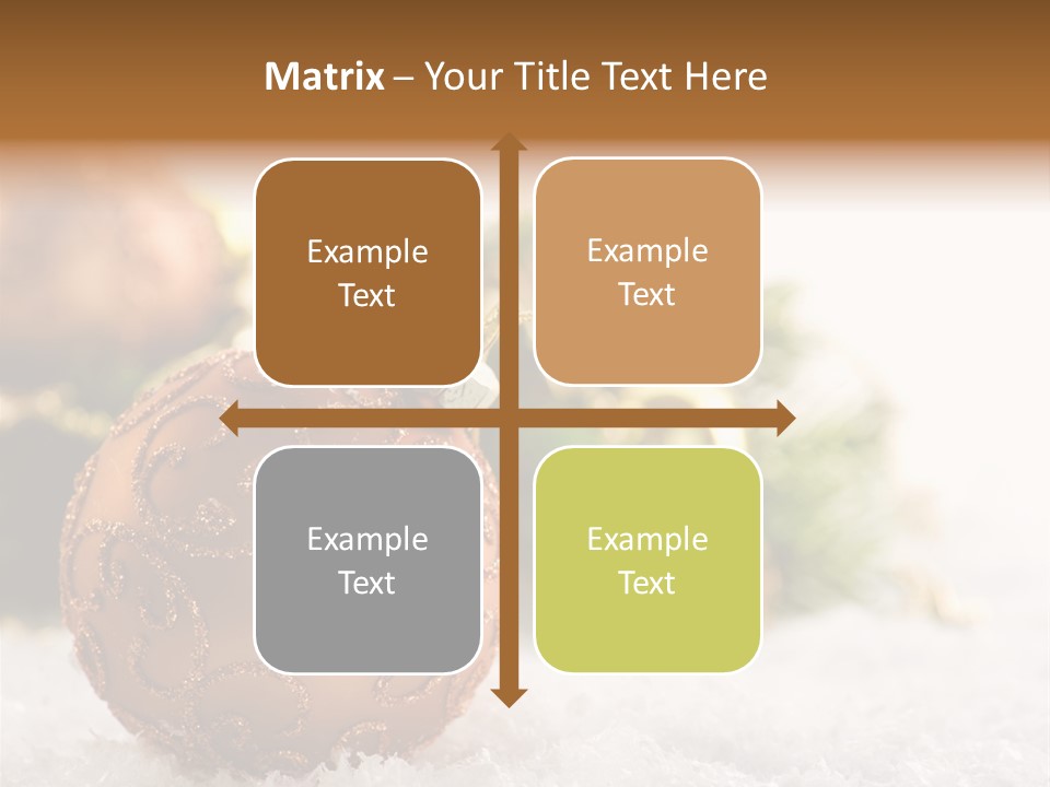 A Christmas Ornament Sitting In The Snow PowerPoint Template