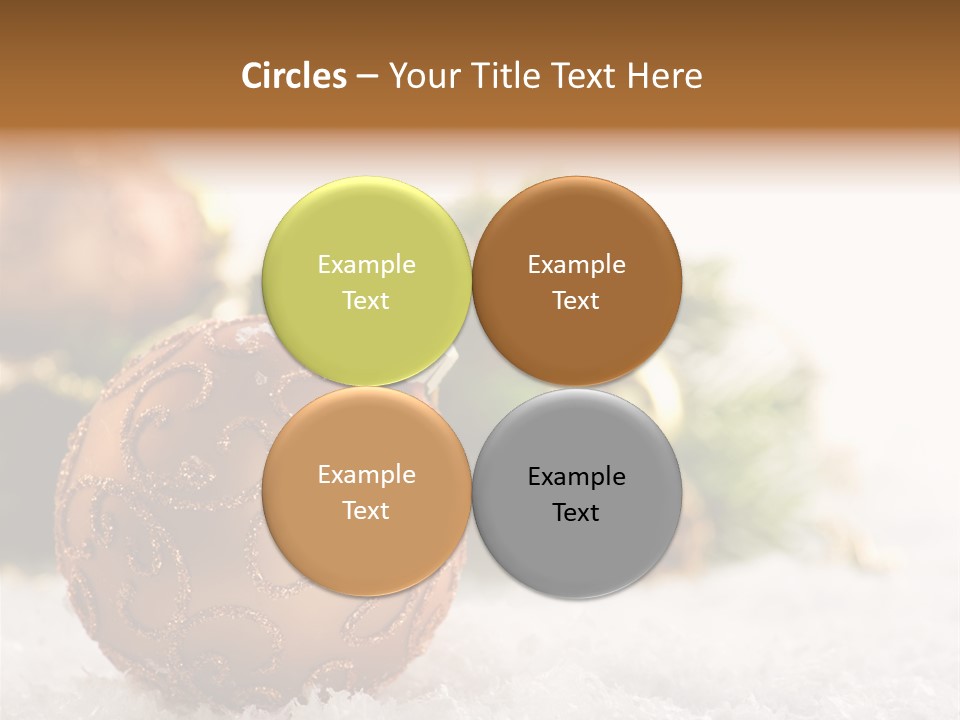 A Christmas Ornament Sitting In The Snow PowerPoint Template