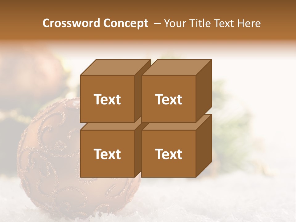 A Christmas Ornament Sitting In The Snow PowerPoint Template