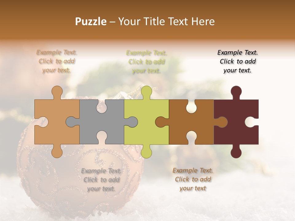 A Christmas Ornament Sitting In The Snow PowerPoint Template