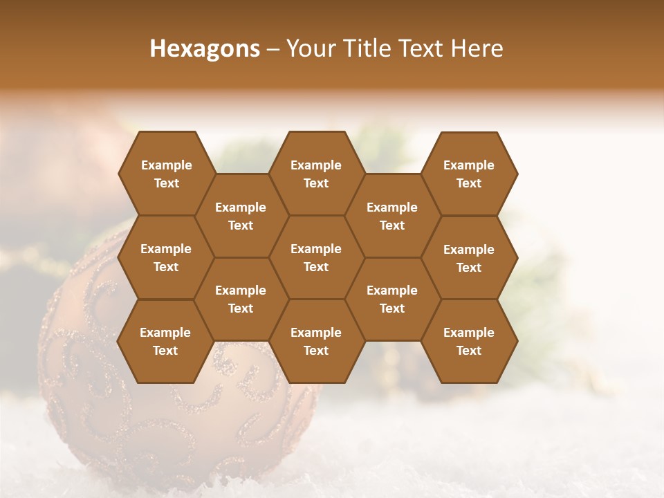 A Christmas Ornament Sitting In The Snow PowerPoint Template