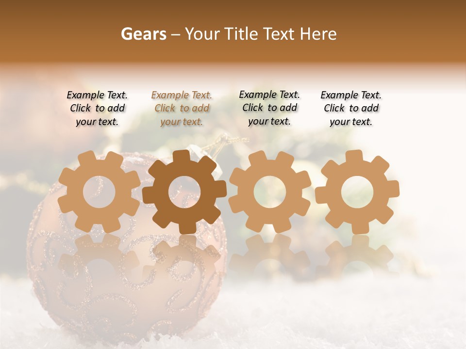 A Christmas Ornament Sitting In The Snow PowerPoint Template