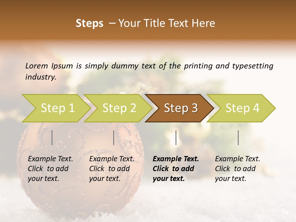 A Christmas Ornament Sitting In The Snow PowerPoint Template