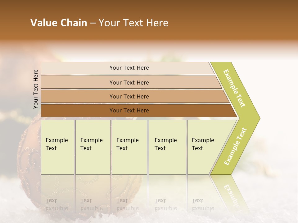 A Christmas Ornament Sitting In The Snow PowerPoint Template