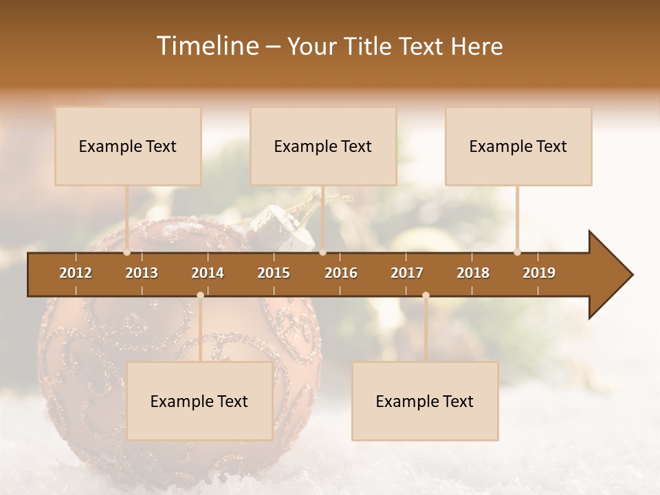 A Christmas Ornament Sitting In The Snow PowerPoint Template