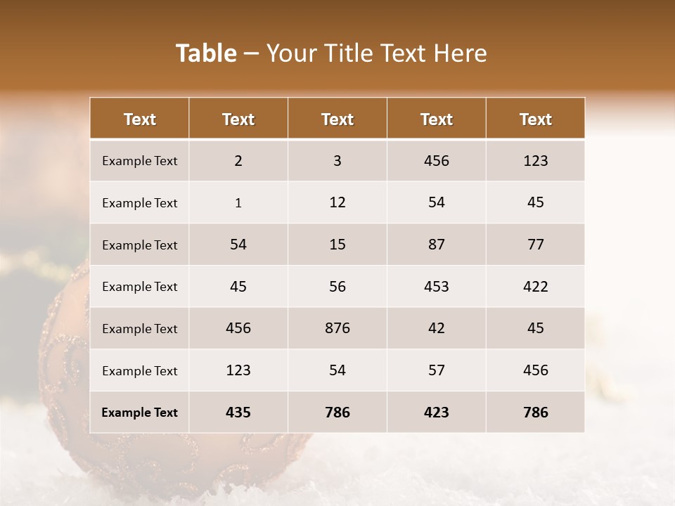 A Christmas Ornament Sitting In The Snow PowerPoint Template