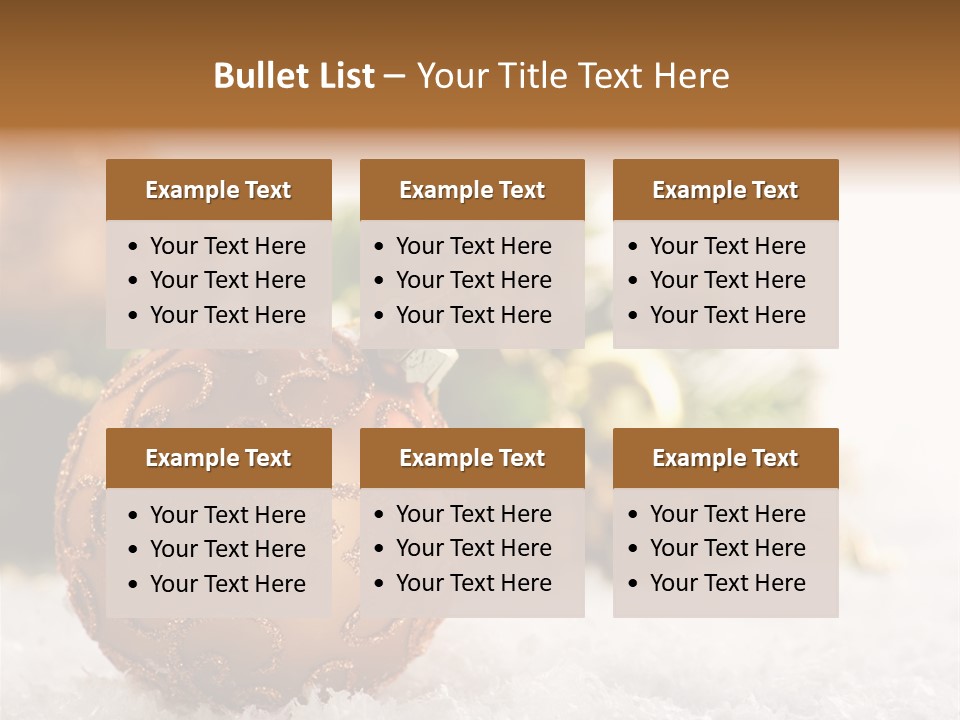 A Christmas Ornament Sitting In The Snow PowerPoint Template