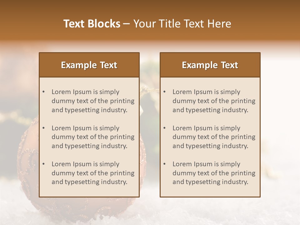 A Christmas Ornament Sitting In The Snow PowerPoint Template