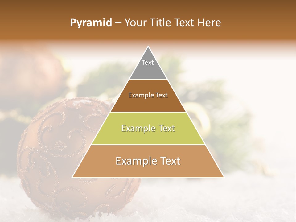 A Christmas Ornament Sitting In The Snow PowerPoint Template