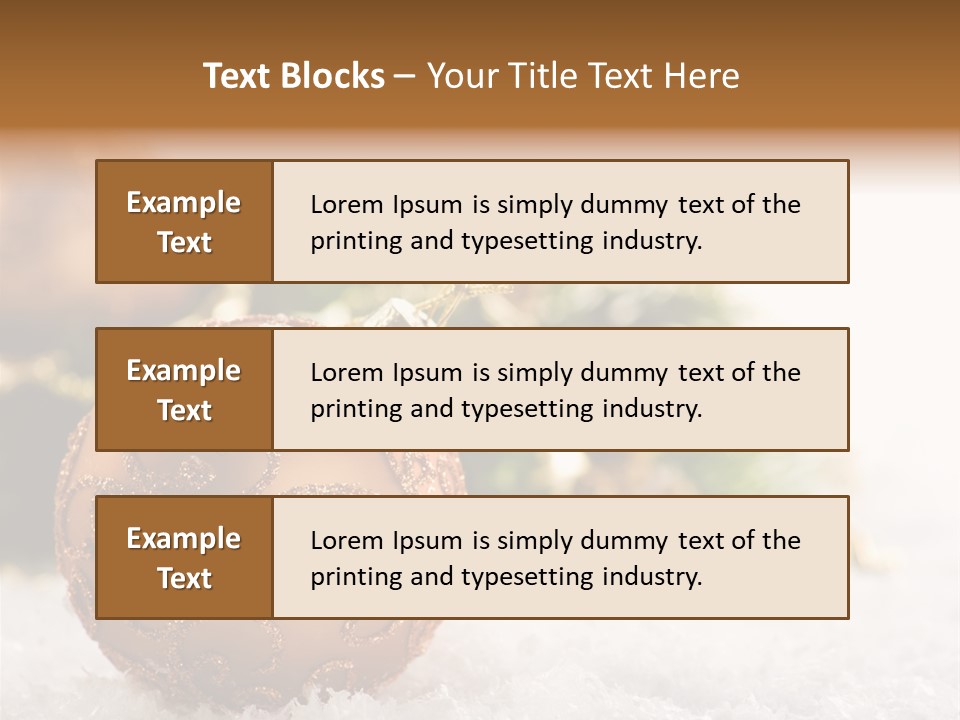 A Christmas Ornament Sitting In The Snow PowerPoint Template