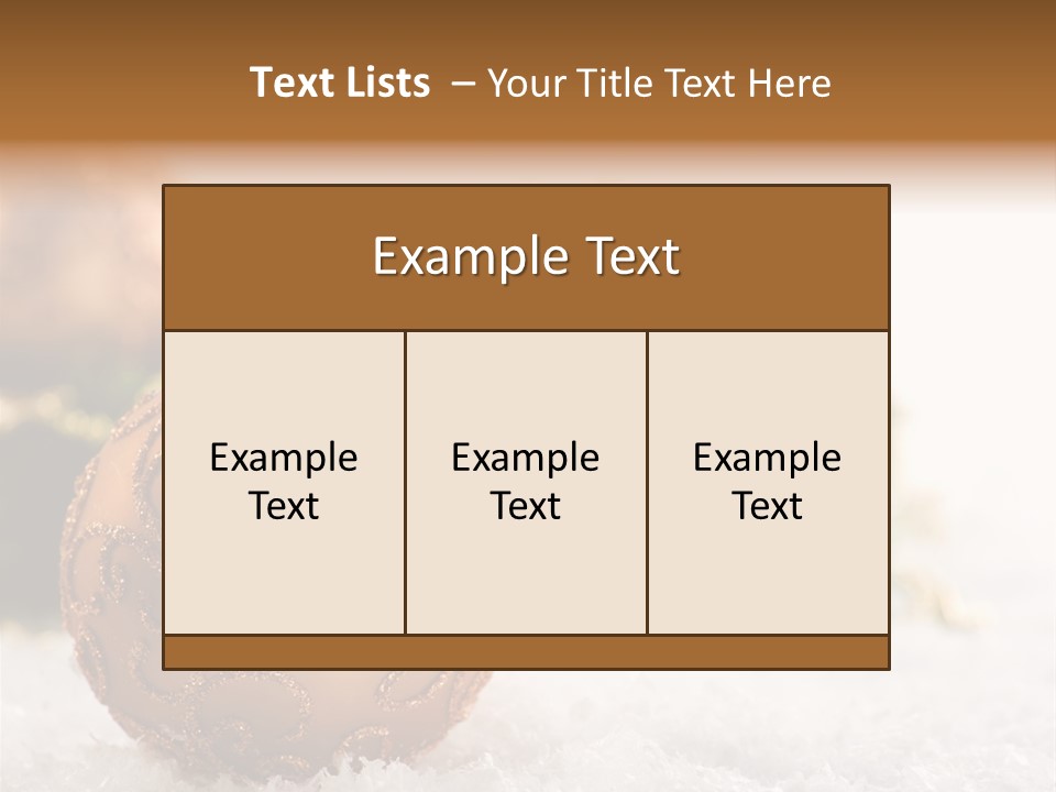 A Christmas Ornament Sitting In The Snow PowerPoint Template