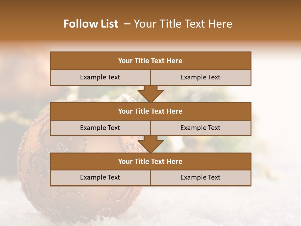 A Christmas Ornament Sitting In The Snow PowerPoint Template