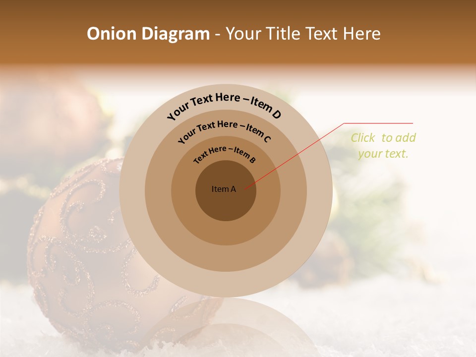 A Christmas Ornament Sitting In The Snow PowerPoint Template