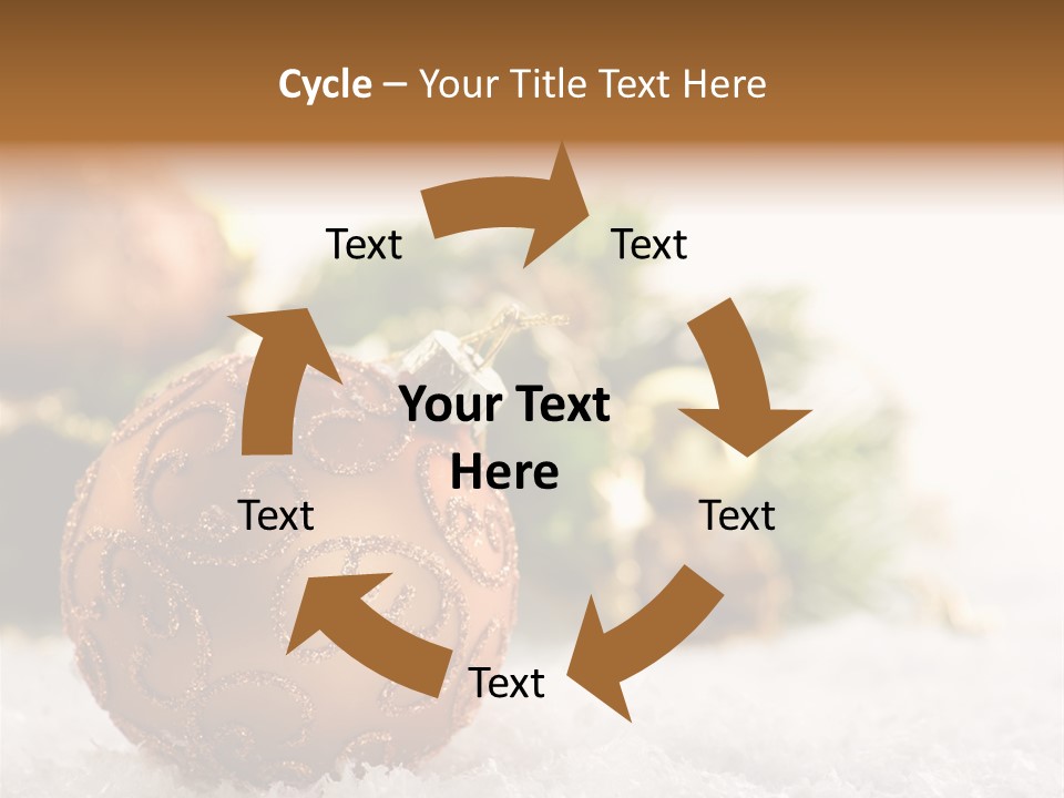 A Christmas Ornament Sitting In The Snow PowerPoint Template