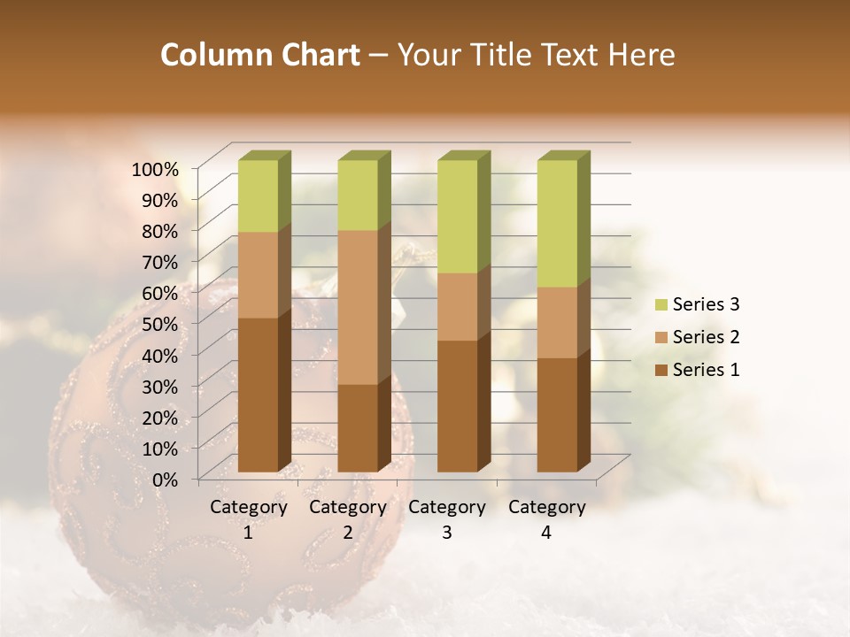 A Christmas Ornament Sitting In The Snow PowerPoint Template