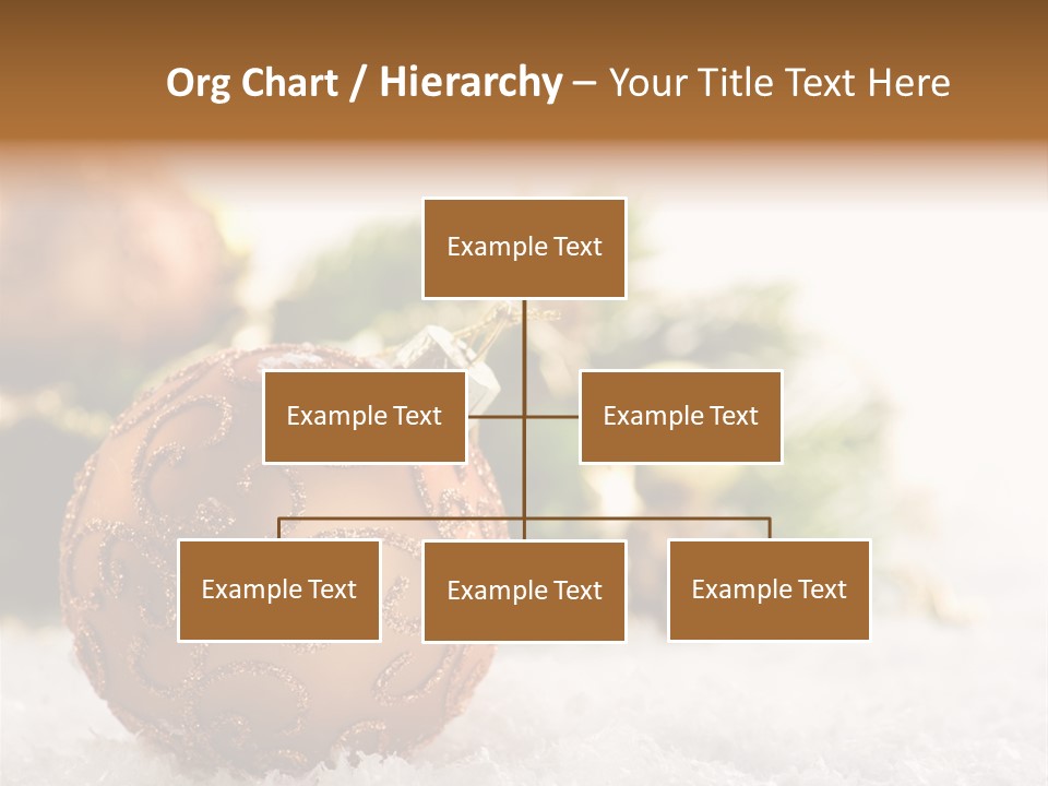 A Christmas Ornament Sitting In The Snow PowerPoint Template