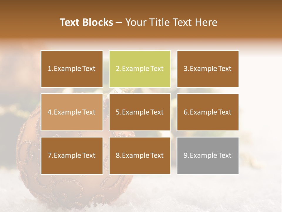 A Christmas Ornament Sitting In The Snow PowerPoint Template