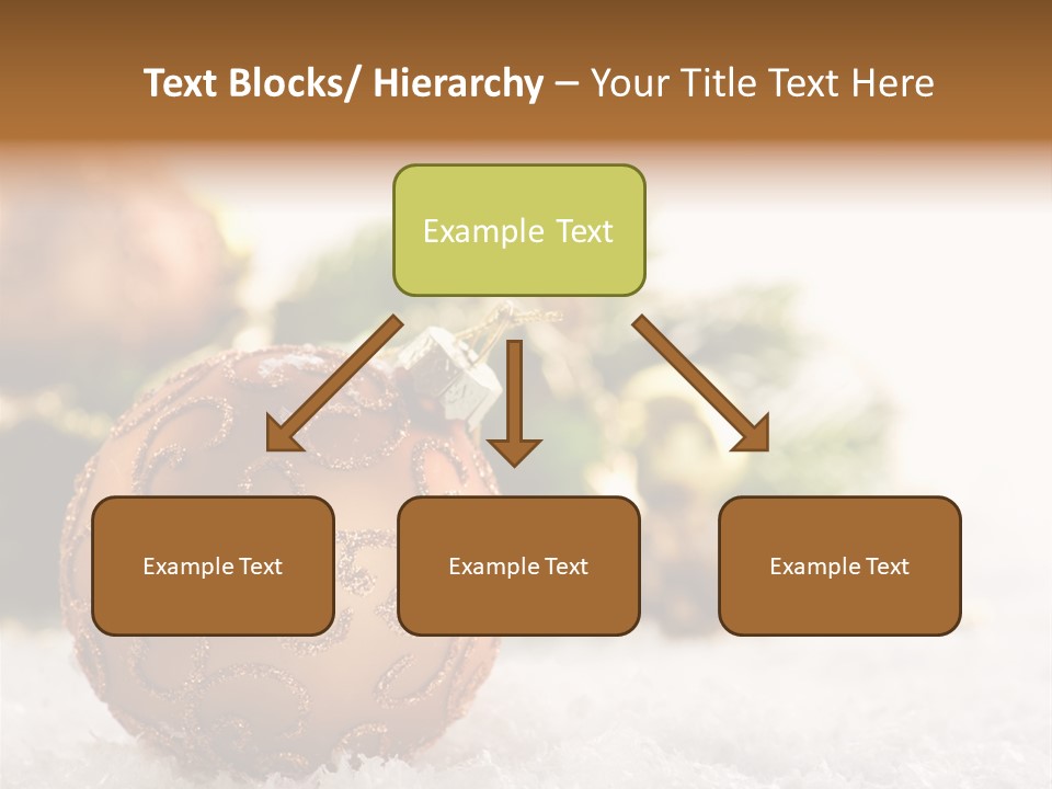 A Christmas Ornament Sitting In The Snow PowerPoint Template