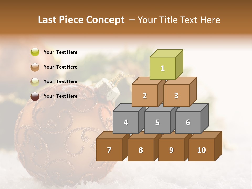 A Christmas Ornament Sitting In The Snow PowerPoint Template