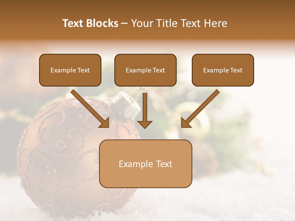 A Christmas Ornament Sitting In The Snow PowerPoint Template