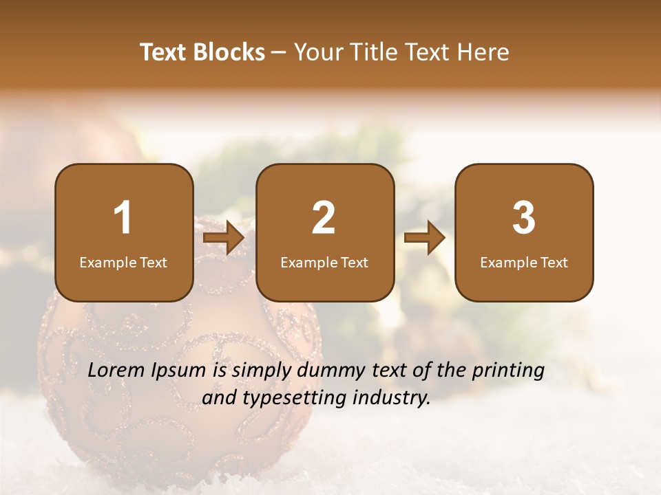 A Christmas Ornament Sitting In The Snow PowerPoint Template