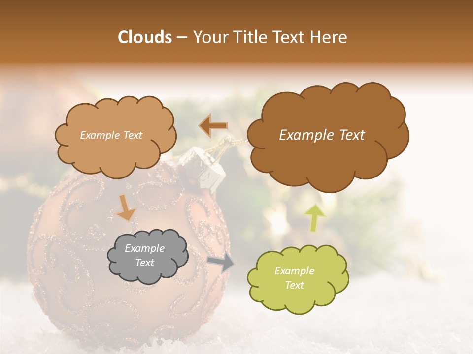 A Christmas Ornament Sitting In The Snow PowerPoint Template