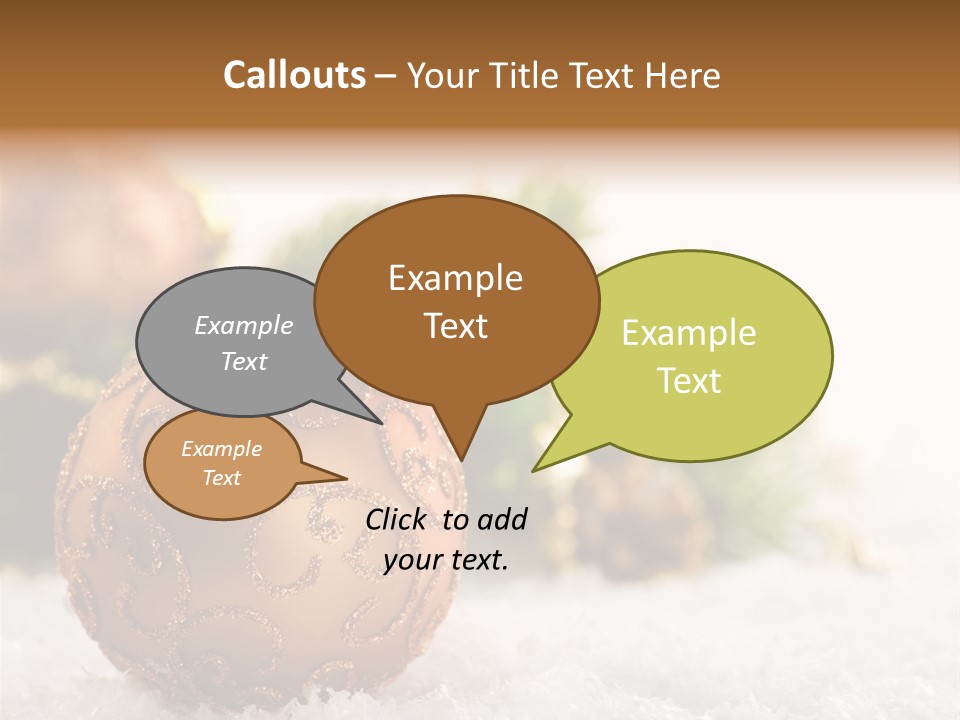 A Christmas Ornament Sitting In The Snow PowerPoint Template