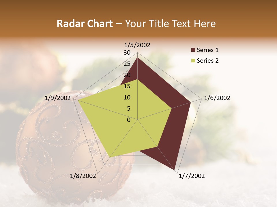 A Christmas Ornament Sitting In The Snow PowerPoint Template