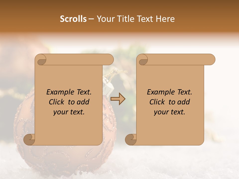 A Christmas Ornament Sitting In The Snow PowerPoint Template
